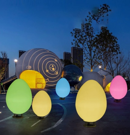 Светильник Яйцо 54х95 солнечная батарея, RGB