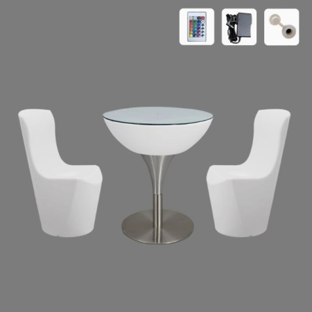 Комплект светящейся мебели Стол+2 стула V9 Комплект светящейся мебели Стол+2 стула V9